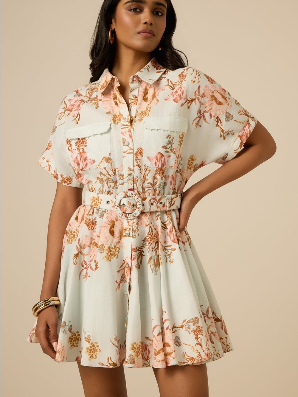 Hemant & Nandita - NEW WITH TAG Diza Floral Mini Shirtdress - Picture 3 of 7